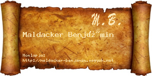 Maldacker Benjámin névjegykártya